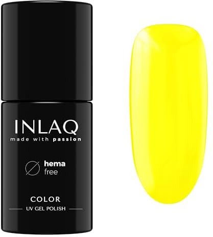 INLAQ® UV Nagellack Gelb 6 ml Hema Free - Langlebiger UV Lack - Neon Spectrum Kollektion - Gelnägel - Shellac Gel - Gellack ohne Hema