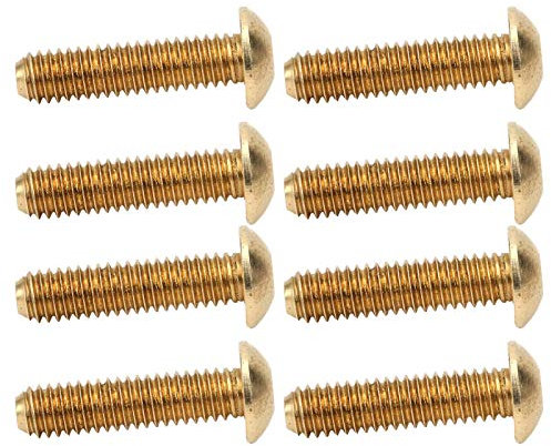 Risegun 50 Unidades Hexagonales Tornillo de Cabeza Alomada, M4 x 16mm tornillos de cabeza media redonda, Tornillos de máquina de latón, Rosca Completa adecuados pour Les Connexions Mécaniques