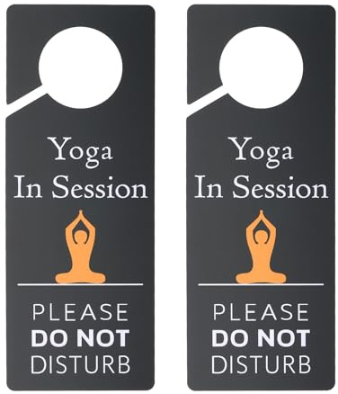 PATIKIL 2 Stück Bitte nicht stören Türanhänger Schild PVC Grau 9,3 x 3,5 | beidseitiges Yoga in Sitzung Türschild Dekor, Für Büro Besprechung Sitzung Zuhause Aufnahme