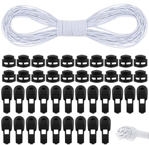 Gummischnur 3mm x 30m Gummikordel Gummiseil Elastische Runde Schnur Elastische Schnur Gummiband für Armbänder Elastisches Nylonband Elastisch Faden für Zelt Rucksack Kordel (Weiß)
