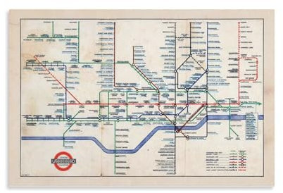 1947 Londoner U-Bahn-Retro-Karten-Poster, Leinwand, Wandkunstdruck, Poster, Foto, Gemälde, Poster, Raumdekoration, 60 x 90 cm