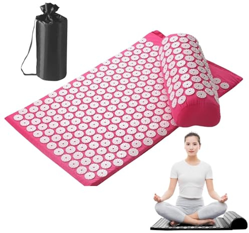 Set de massage Spike - Tapis de massage pour le dos et le cou - Tapis de massage à pointes pour abs - Tapis de pression en coton - Tapis de massage portable pour la maison, les bureaux ou les