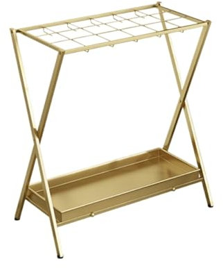 Nasser Regenschirmhalter Nordic Gold Metall Regenschirm Regal Home Hotel Regenschirm Eimer Kreative Eisen Haken Design Lagerung Rack Faltbare Regenschirm Halter Wasserdichter Regenschirmhalter(Gold)