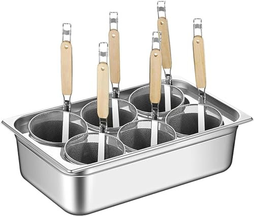 ZHJOPP Cuiseur à pâtes Commercial, Ensemble d'inserts pour cuiseur à pâtes à 6 Trous, avec séparateur et passoire, pour ustensiles de Cuisine de Restaurant à Domicile