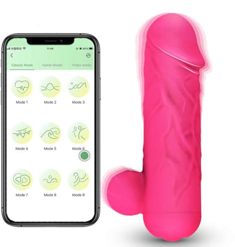 Mini Vibrator mit APP und 10 Vibrationsmodi für Sie JFRong Realistischer Dildo G-Punkt Klitoris Stimulator Leise Tragbare Anal Vibratorstarb Massagestab Erotik Sexspielzeug für Frauen Paare(Rosa)