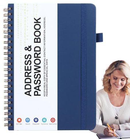 Passwort-Keeperbuch – Sicheres Adressbuch mit alphabetischen Tabs | Kompakter und tragbarer Organizer | Perfekt für die Verwaltung Ihrer digitalen Informationen zu Hause oder im Büro