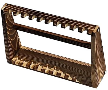 F Fityle Modelo de cuchillos Manitura de la exhibición de madera Rack de almacenamiento de madera Guardar la mesa decorativa Ornamento Compacto, MarrÓn