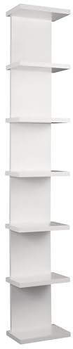 YEXEXINM 7 Tier Wall Shelf Unit - Lack Floating Shelf, Compact Display Float Shelves, Vertical Column Wall Decor Mount Floating Storage Organizer Tall Tower Shelves for Bedrooms, Living Rooms, White