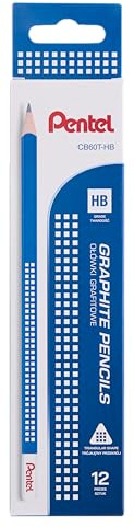 Pentel Lápiz de grafito CB60T, calidad premium y sin plomo, grado HB (paquete de 12)