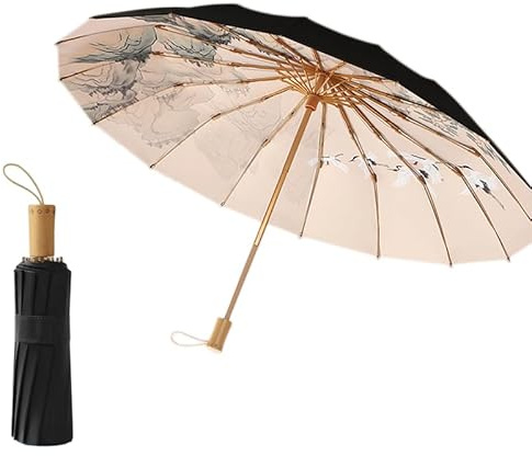 Maibar Sun Umbrella SPF 50 3D Pattern Compact 16 Ribs UPF 50 UV Protection Folding Umbrella for Women (2)