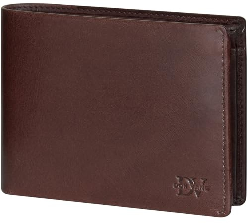 DON VANE Elite Classic – Echt Leder Geldbörse Herren braun inkl. Geschenkbox | Hochwertiges Echtleder Portemonnaie 13 Fächer mit RFID Schutz | Männer Geldbeutel Wallet Portmonee mit Münzfach