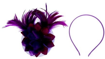 Bandeau Fascinateur pour Femmes, Petit Chapeau Violet en Nylon | Style Vintage pour Mariage et Occasions Spéciales, Léger et Respirant, Coiffe Élégante au Format Compact