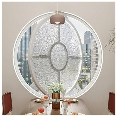 Fenêtres Coulissantes Rondes, Fenêtres De Hangar Rotatives À 360°, Fenêtres En Verre Trempé À Cadre Métallique Pour Ventilation De Grenier Et De Sous-sol(Natural,60cm)