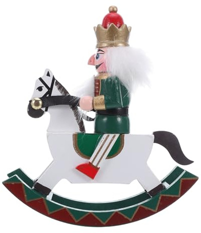 LIGIGWASH Marioneta De Cascanueces Navideño Figura De Madera De Caballo Balancín Adorno Cascanueces para Decoración Navideña Bandeja Escalonada y Centros De Mesa