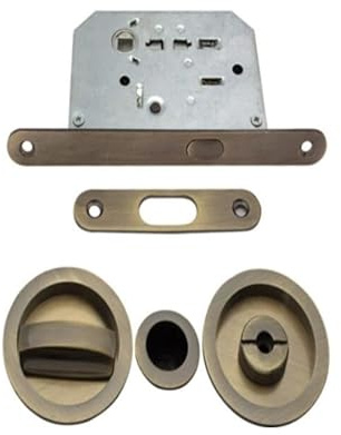 -1980-MADERAS CAMACHO SUMINISTROS INDUSTRIALES Kit de Cerradura con Condena para Puerta Corredera en cuero