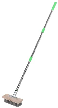 Ghzste Brosse à récurer en acier inoxydable avec manche de 1,2 m de long pour extérieur