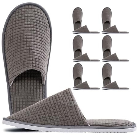 Kiuiom Gästsandaler, Mjuka Spa-Sandaler, Hotellsandaler, Korallfyllda Tofflor med Stängd Tå Unisex Halkfria Bärbara Tofflor för Hotell, Spa, Hem, Resor, 40 EU