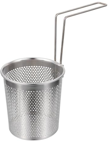 TOYANDONA Stainless Steel Pasta Strainer with Handle Foldable Noodle Sieve Kitchen Filtering Tool Water Draining Basket for Household Cooking