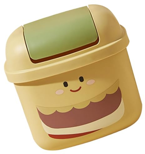 MAGICLULU Petite Poubelle de Table en Plastique Forme Hamburger Couvercle, Poubelle Kawaii Décorative pour Bureau et Usage Domestique, Rangement Pratique