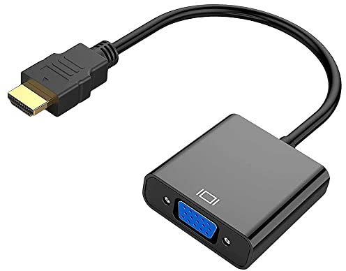 OcioDual Convertitore Adattatore da HDMI Maschio a VGA Femmina Full HD 1080p Spina Placcata Oro Nero per PC PS3 Xbox DVD Monitor