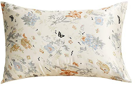 Tim & Tina Silk Pillowcase 100% Mulberry Silk Satin Pillow Case Hidden Zipper Good for Hair and Skin (Toddler/Travel(14*19), Butterfly Flying)