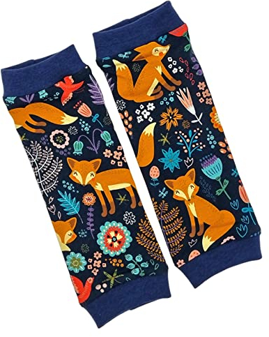 la.nunu Stulpen - Füchse Dunkelblau 6-8 Jahre - Beinstulpen für Babys und Kinder aus Baumwolle - Handarbeit - Kinderstulpen und Babystulpen für Jungen und Mädchen