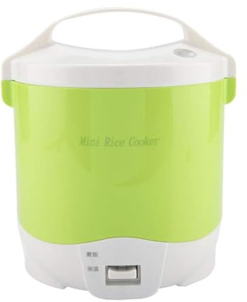 Mini fiambrera del camión del coche del vapor del hervidor de arroz de 24V 180W 1.6L para el arroz, la sopa, las gachas de avena y mantener caliente(Green)