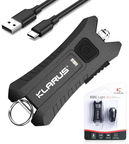 klarus Mi2 Lampe torche porte-clés LED USB C rechargeable 40 lumens Petit porte-clés de poche léger alimenté par batterie Bulid-in
