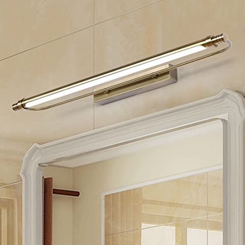 8W LED Spiegelleuchte mit schalter Vintage Wandleuchte Rustikal Bronze-Badezimmer Leuchte, Wasserdicht Bad Lampe, Make-up Licht, Frisiertisch Spiegellampe Modern Schlafzimmer Lese, Weißes Licht, L65cm