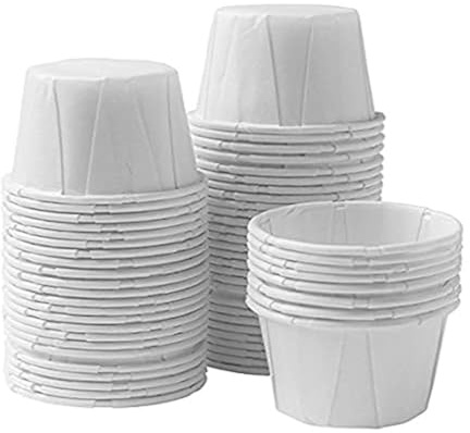 Vakly Disposable Paper Soufflé Cups 1 oz (500 Pack) – Portion & Medicine Cups for Medication, Pills, Condiments, Sauce, Food Tasting & Bathroom Rinse