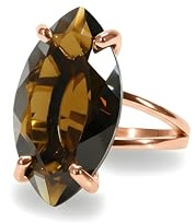Bague En Or Rose 14k À Quartz Fumé - Bague Marquise Pour Les Bijoux De Tous Les Jours Et Les Cadeaux D'occasion - Bagues En Quartz Fabriquées Artisanalement Pour Les Femmes Avec Boîte Cadeau