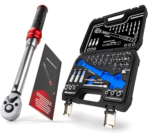 HASKYY Drehmomentschlüssel Fahrrad 1/4 Zoll 2,5–20 Nm – Drehmoment Schlüssel Set mit 72-Zahn Ratsche, ±3% Genauigkeit, Bits, Stecknüssen, Adapter, Verlängerung & Koffer für Fahrrad, MTB & Motorrad