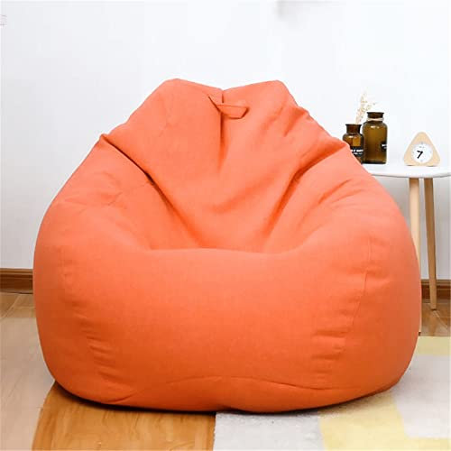 Highdi Sitzsack für Erwachsene Ohne Füllung, Indoor Outdoor Sitzkissen Waschbarer Weicher Flauschiger Sofabettbezug Gartenkissen Bodenkissen für Wohnzimmer Gaming (Orange,100x120cm)