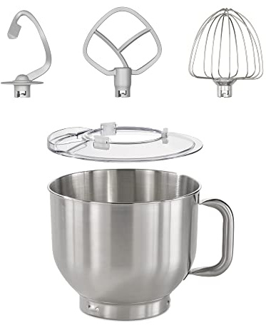 CASO Bol en acier inoxydable avec poignée et accessoires pour robot culinaire KM 1800 Noir 6 l Passe au lave-vaisselle