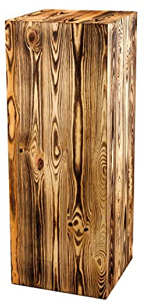 Decorativo Supporto legno, blocco naturale, decorazione in tronco d’albero, portacandele da pavimento, colonna per fiori, stabile e durevole, pino oliato, 80x30x30 cm