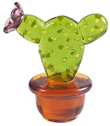 WEWAYSMILE Figuras Cactus Vidrio Soplado Hechas, Figuras Cactus Cristal, Figuras Cactus Sopladas A Mano, para Decoración del Hogar Decoración Estantería Escritorio Oficina, 50x44 mm
