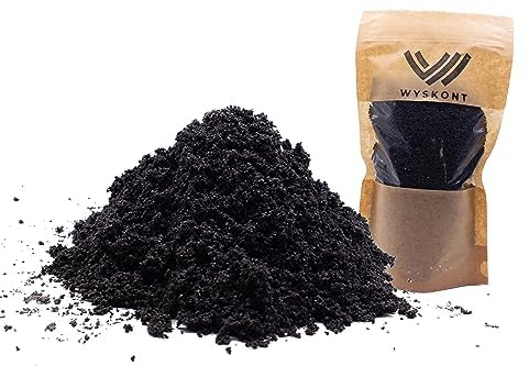 WYSKONT Aquarium Sand Gravel 2 kg - Fish Tank Natural Substrate and Decoration - Natural Fertilizer for Plant Growth - 100% Safe for Live Organisms - Black Grain Size 0.6-1.2mm