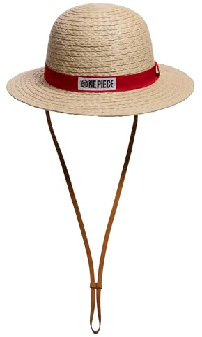 Bioworld One Piece Luffy Chapeau cloche en paille avec mentonnière Marron, marron, Taille unique