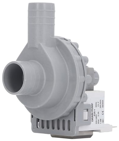 Candeon Washing Machine Drain Pump, Washer Drain Pump Motor Drain Pump Unit, AC 220‑240V 30W 0.2A 20LPM Water Pump Motor Replacement for Washing Machine, Copper Coil Laundry Drain Pump Motor