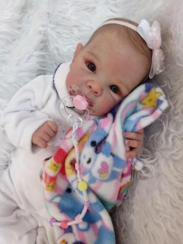 Anano Lebensechte Babypuppen Reborn Baby Mädchen 45cm Silikonpuppe Baby Realistische Puppen Die Aussehen Wie Echte Babys Süßes Reborn Toddler Mit Blauen Augen Für Kinder Geburtstag