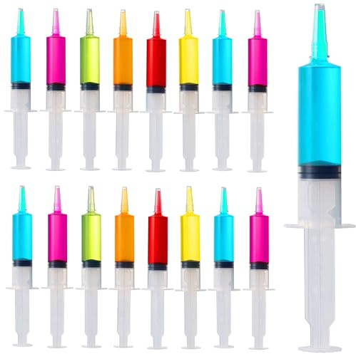THE TWIDDLERS 100 Large Shot Syringes 60ml, Reusable Double Shot Glasses for Jello Jelly Cocktails, 18cm / 7 - Perfect for Christmas, Halloween, Birthday Party - Food Safe
