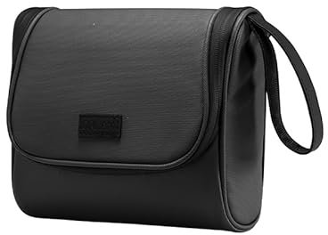 Simpolor Kulturbeutel zum Aufhängen, Wasserdichter kulturtasche Herren Damen mit Großer Stauraum, Kosmetiktasche Organizer, Waschtasche Herren für Rasierapparat, Toilettenartikel, Kosmetika (Schwarz)