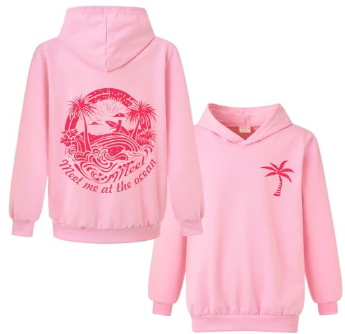 Xpialong Gifts Pink Hoodie Palm Boys Girls Pullovers Hoodies Children's Tops Jumper