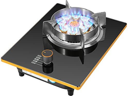 Piano Cottura a Gas/fornello a Gas Singolo da Incasso, bruciatore ad Anello a Nove cavità da 7,0 kW con Controllo della Temperatura (GPL)