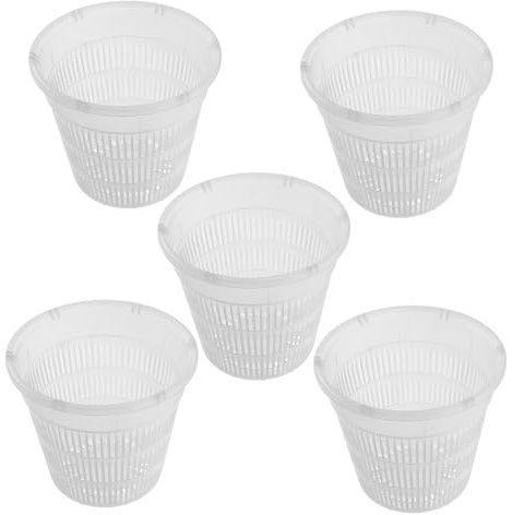 BESPORTBLE Hydroponic Net Pots for Orchids and Aquatic Plants, 11cm Plastic Mesh Baskets, Small Slotted Planting Cups, 5pcs for Garden and Pond Cultivation