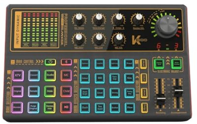 KONGMM DJ-Mixer, Brandneue professionelle, multifunktionale Externe Soundkarte, tragbar, Live-Übertragung in Qualität