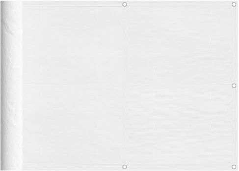 Cortina de privacidad para balcón, 75 x 1000 cm, 100 % poliéster Oxford con revestimiento de poliuretano, resistente a los rayos UV, impermeable, para patio y jardín, color blanco