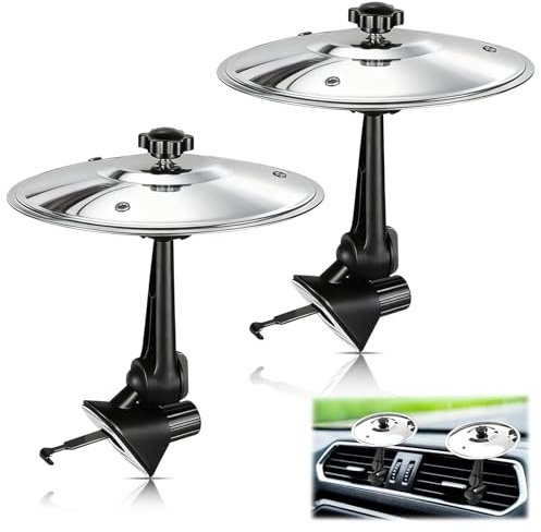 Euablfo 2 pcs Platillo Bateria para Coche, Patillo para Coche, Car Cymbal Drum Air Vent, Car Crash Cymbal, Ranura de Ventilación para Todo Coche Amantes de la Música Entretenimiento