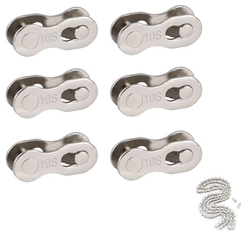 ZMZaoan Cadena de eslabones para bicicleta 6 Pares - Eslabon Rápidos para Bicicleta, Eslabones de Cadena de Bicicleta para Reparación (Montaje/Desmontaje Rapido) (10 velocidades)