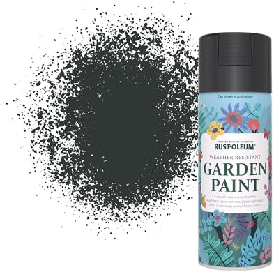 Rust-Oleum Black Weather, Mould and Algae Resistant Garden Spray Paint Aerosol in Matt Finish - Natural Charcoal (BLACK) 400ml